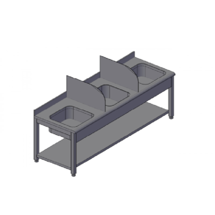 Triple bowl sink unit (1800*700)mm