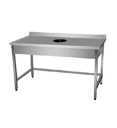 Work table with hole